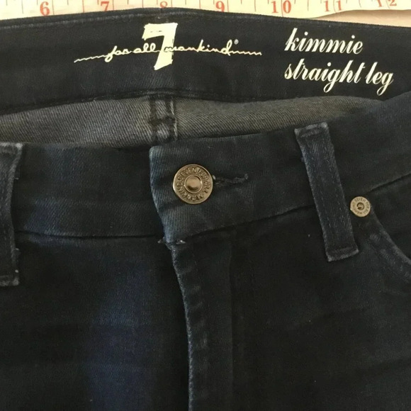 7 for all mankind kimmie straight leg dark blue jeans SZ 31 - Picture 10 of 14